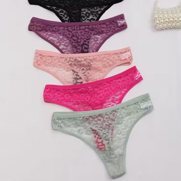 Women's Leopard Lace Thong